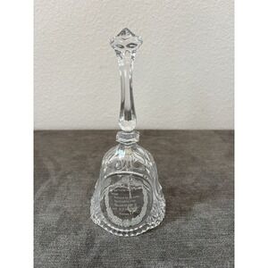 Artmark 24% Lead Crystal Dinner Bell 1986 The Lord's Prayer & Praying Hands